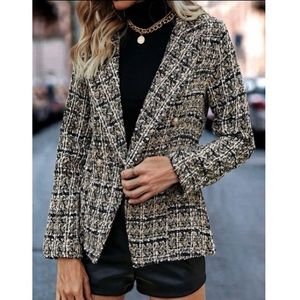 Double Take Full Size Plaid Button Up Lapel Collar Coat main image 0